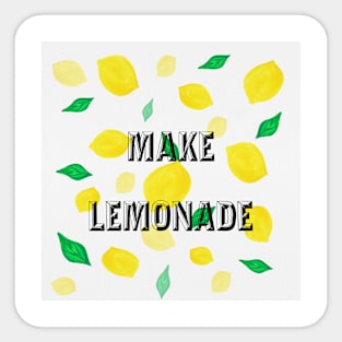 Make lemonade fun watercolor inspirational quote Sticker